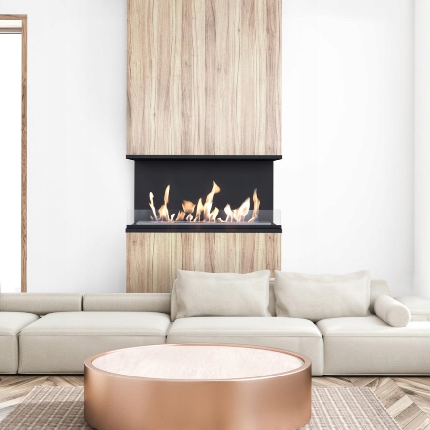 Kratki - Chimenea de bioetanol empotrada 50x100 cm 3,5kW negra