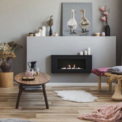 Kratki - Chimenea BIO de pared DELTA/FLAT 40x90 cm 1,5kW negro