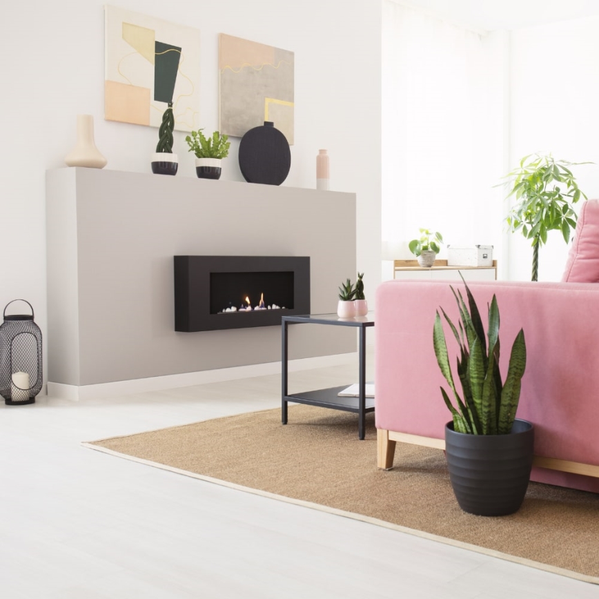 Kratki - Chimenea BIO de pared DELTA/FLAT 40x90 cm 1,5kW negro