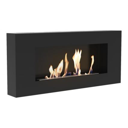 Kratki - Chimenea BIO de pared DELTA/FLAT 40x90 cm 1,5kW negro