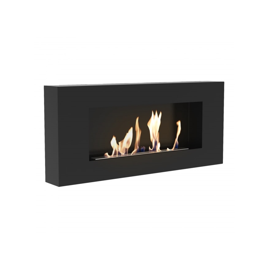 Kratki - Chimenea BIO de pared DELTA/FLAT 40x90 cm 1,5kW negro