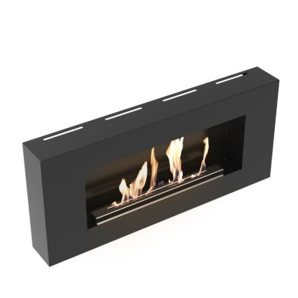 Kratki - Chimenea BIO de pared DELTA/FLAT 40x90 cm 1,5kW negro