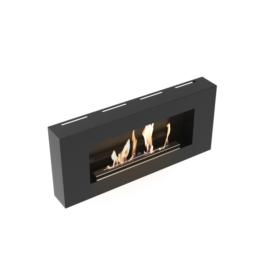 Kratki - Chimenea BIO de pared DELTA/FLAT 40x90 cm 1,5kW negro