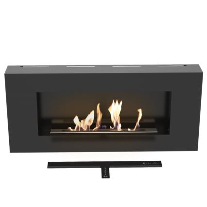 Kratki - Chimenea BIO de pared DELTA/FLAT 40x90 cm 1,5kW negro
