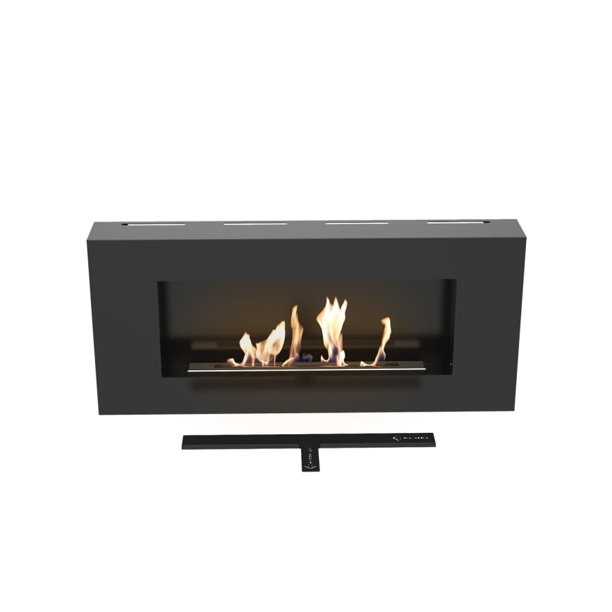 Kratki - Chimenea BIO de pared DELTA/FLAT 40x90 cm 1,5kW negro