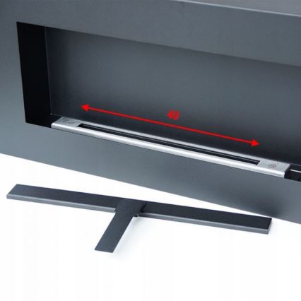 Kratki - Chimenea BIO de pared DELTA/FLAT 40x90 cm 1,5kW negro