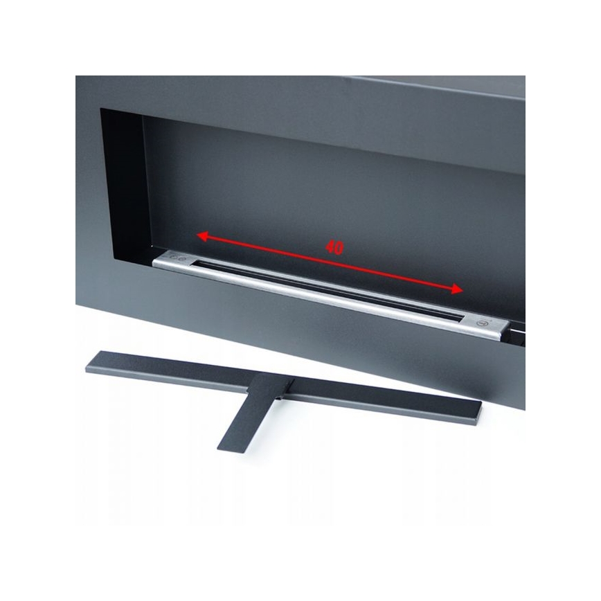 Kratki - Chimenea BIO de pared DELTA/FLAT 40x90 cm 1,5kW negro