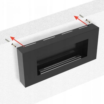 Kratki - Chimenea BIO de pared DELTA/FLAT 40x90 cm 1,5kW negro
