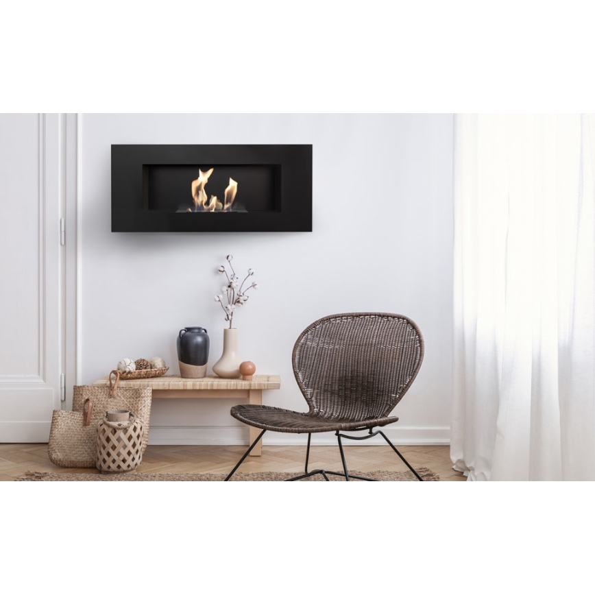Kratki - Chimenea empotrada BIO 40x90 cm 2kW negro