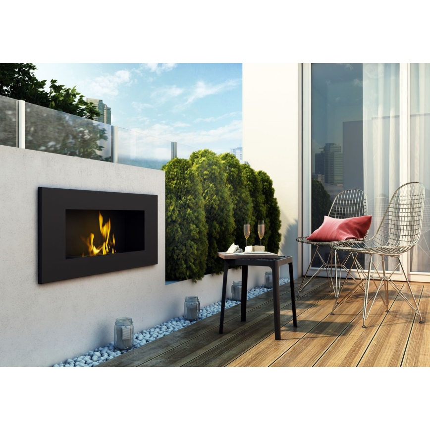 Kratki - Chimenea empotrada BIO 40x90 cm 2kW negro