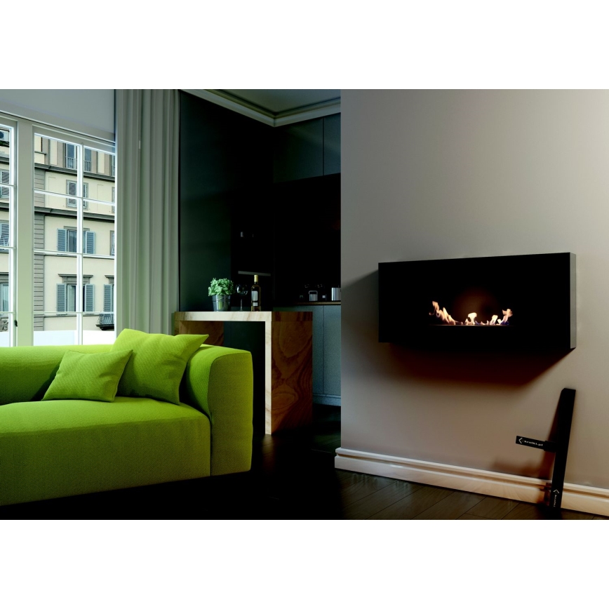 Kratki - Chimenea empotrada BIO 40x90 cm 2kW negro
