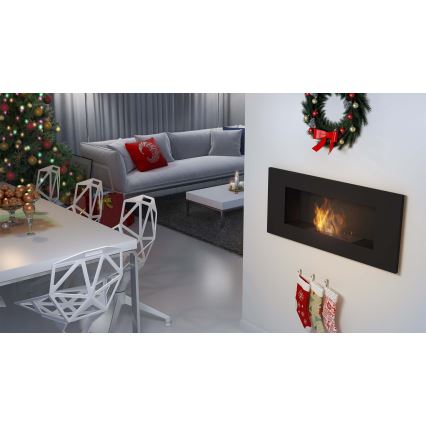 Kratki - Chimenea empotrada BIO 40x90 cm 2kW negro