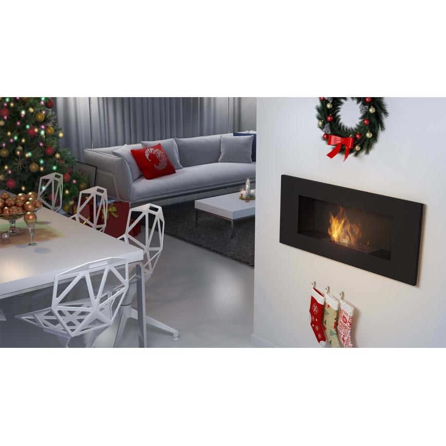 Kratki - Chimenea empotrada BIO 40x90 cm 2kW negro