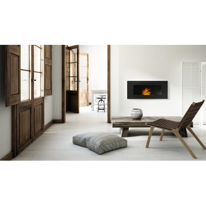 Kratki - Chimenea empotrada BIO 40x90 cm 2kW negro