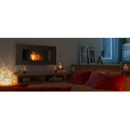 Kratki - Chimenea empotrada BIO 40x90 cm 2kW negro