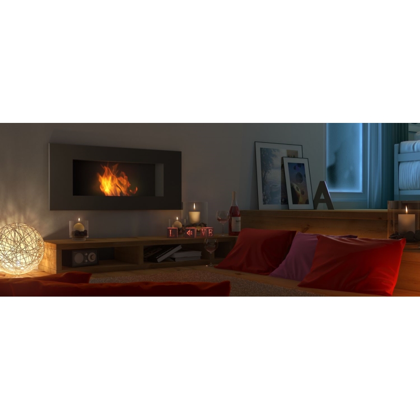 Kratki - Chimenea empotrada BIO 40x90 cm 2kW negro