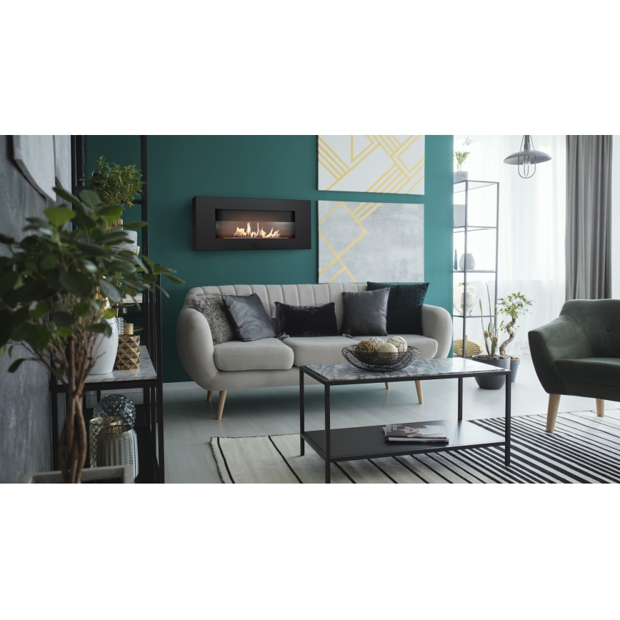 Kratki - Chimenea empotrada BIO 40x90 cm 2kW negro