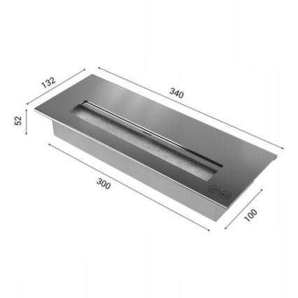 Kratki - Chimenea empotrada BIO 40x90 cm 2kW negro
