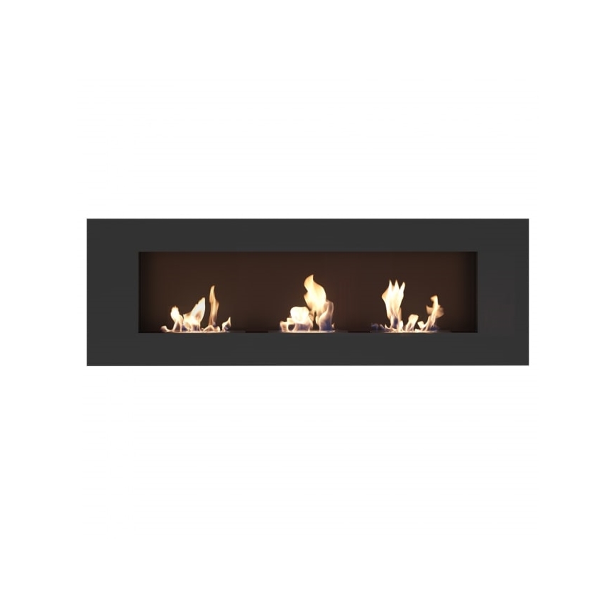 Kratki - Chimenea BIO empotrada 40x120 cm 3x1,1kW negro
