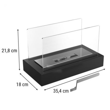 Kratki - Chimenea BIO 21,8x35,4 cm 1kW negro