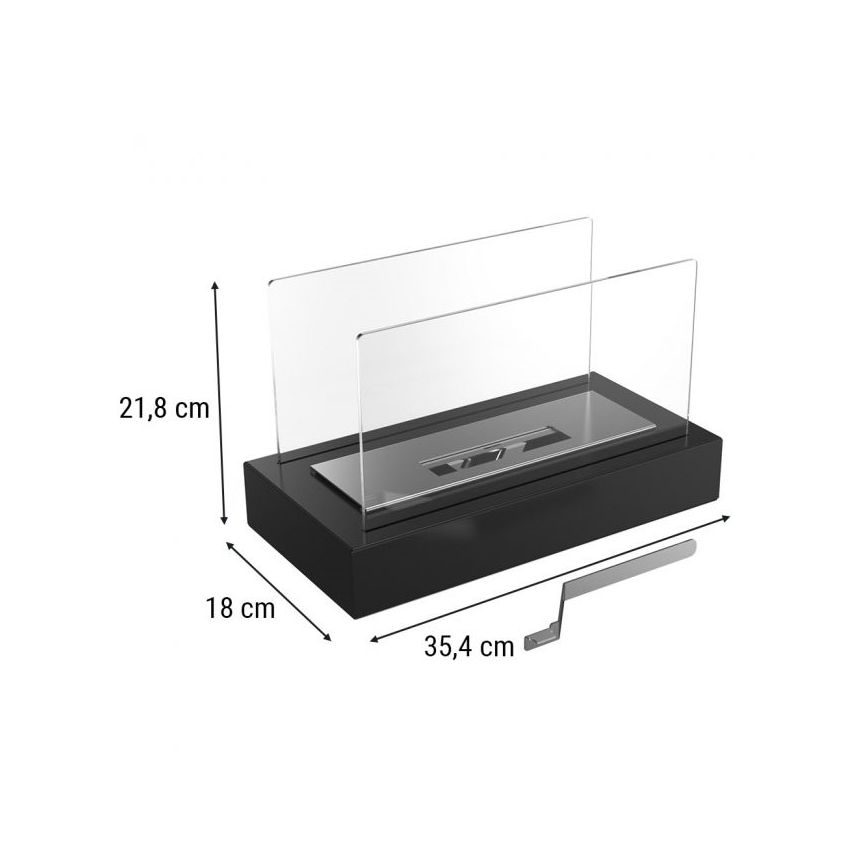 Kratki - Chimenea BIO 21,8x35,4 cm 1kW negro