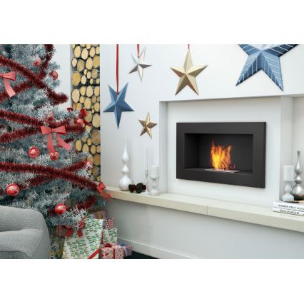 Kratki - Chimenea BIO empotrada 37,4x64,8 cm 1kW negro