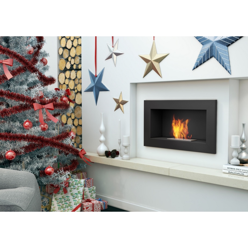 Kratki - Chimenea BIO empotrada 37,4x64,8 cm 1kW negro