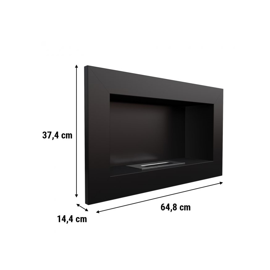 Kratki - Chimenea BIO empotrada 37,4x64,8 cm 1kW negro