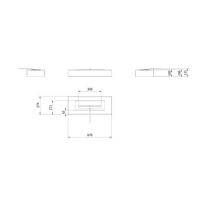 Kratki - Chimenea BIO 10x67 cm 3kW negro