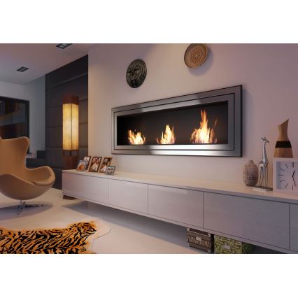 Kratki JULIET/1800/TUV - Chimenea BIO empotrada JULIET 65x180 cm 3x2,5kW cromo brillante