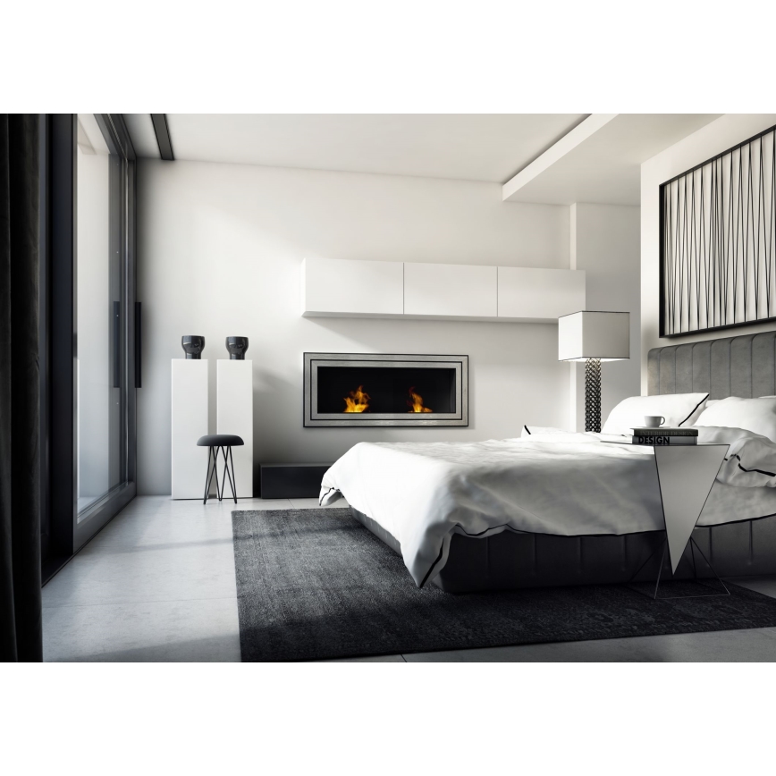 Kratki JULIET/1800/TUV - Chimenea BIO empotrada JULIET 65x180 cm 3x2,5kW cromo brillante