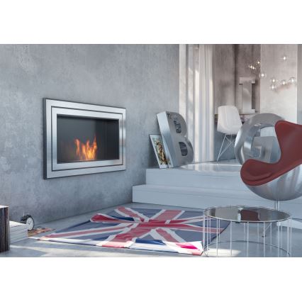 Kratki JULIET/1800/TUV - Chimenea BIO empotrada JULIET 65x180 cm 3x2,5kW cromo brillante