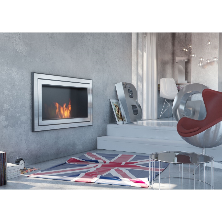 Kratki JULIET/1800/TUV - Chimenea BIO empotrada JULIET 65x180 cm 3x2,5kW cromo brillante