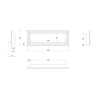 Kratki JULIET/1800/TUV - Chimenea BIO empotrada JULIET 65x180 cm 3x2,5kW cromo brillante