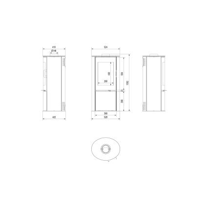 Kratki - Chimenea de acero 8kW 150mm