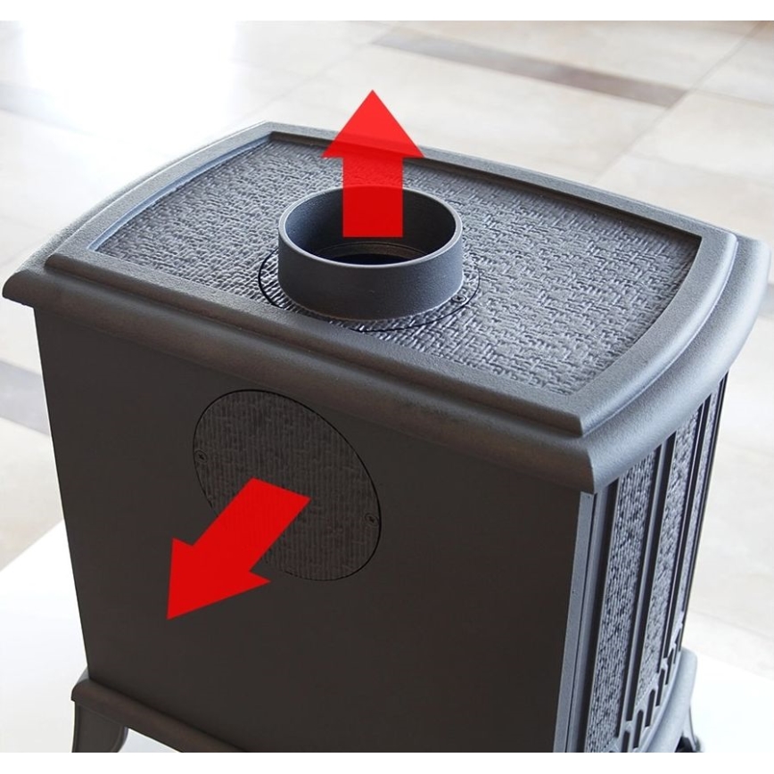 Kratki - Estufa de fundición para chimenea 8kW 150mm