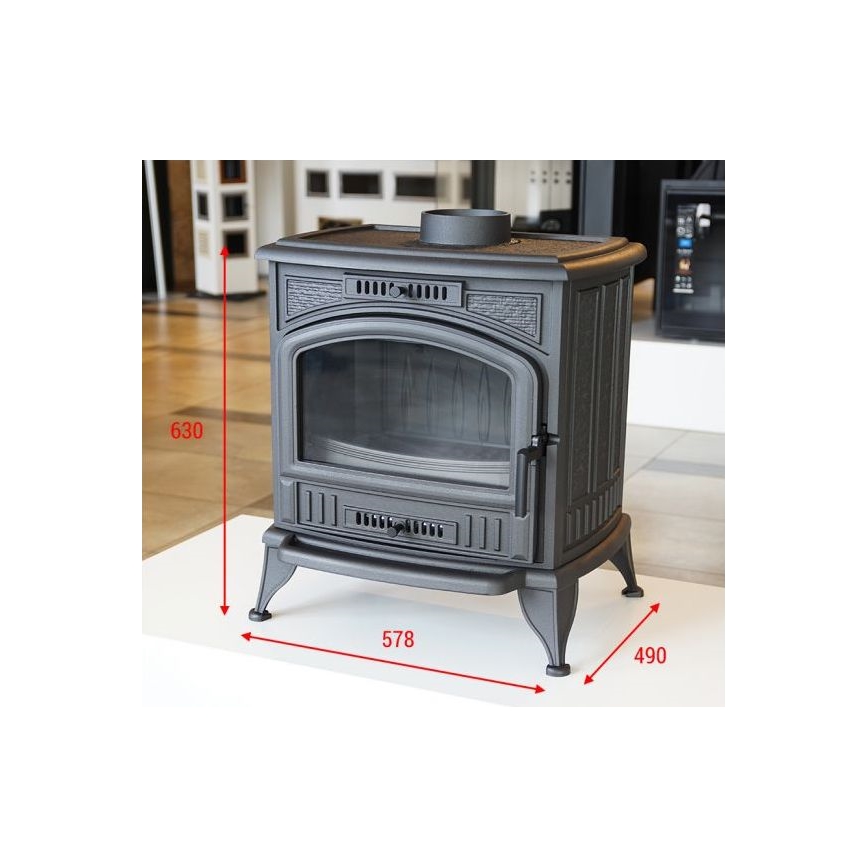Kratki - Estufa de fundición para chimenea 8kW 150mm
