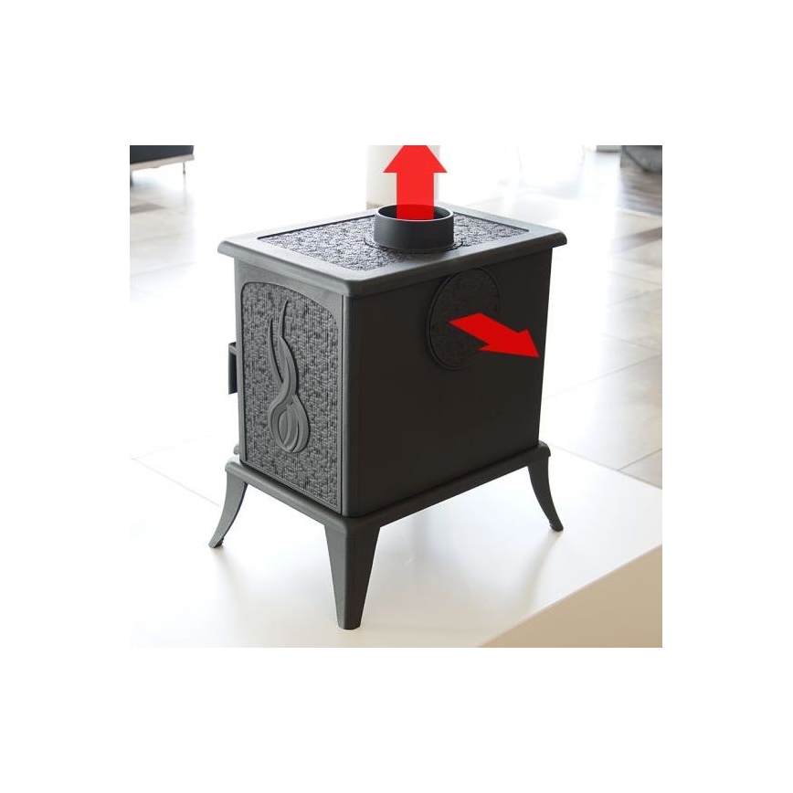 Kratki - Estufa de fundición para chimenea 5kW 130mm