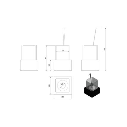 Kratki - Chimenea BIO TANGO2 35,3x25 cm 1kW negro