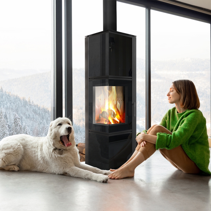 Kratki - Estufa de acero para chimeneas 8kW 150mm