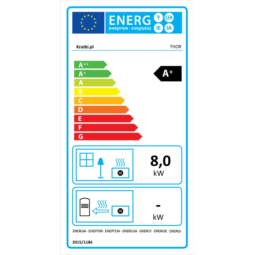 Kratki - Estufa de acero para chimeneas 8kW 150mm