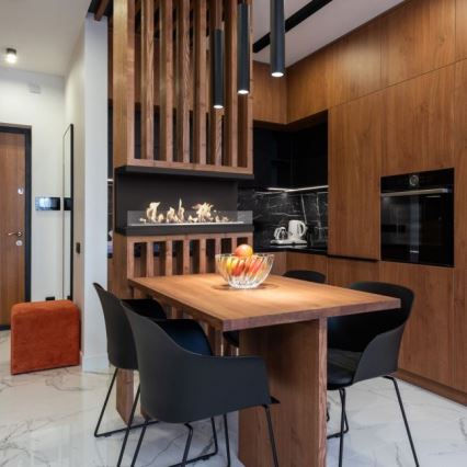 Kratki - Chimenea de bioetanol empotrada 50x100 cm 3,5kW negra