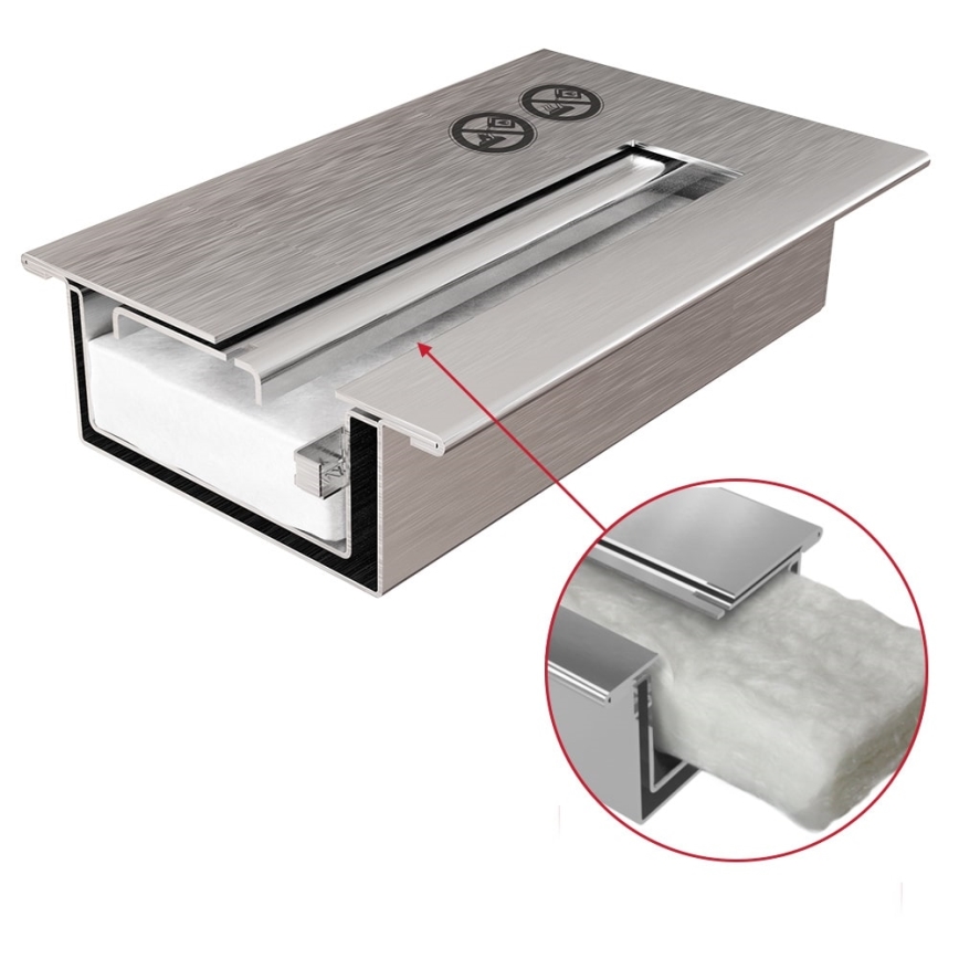 Kratki - Chimenea de bioetanol empotrada 50x100 cm 3,5kW negra