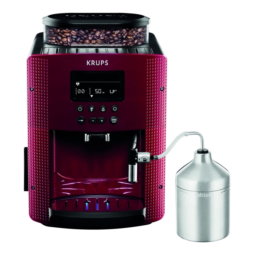Krups - Cafetera automática con recipiente para leche ESSENTIAL 1450W/230V rojo