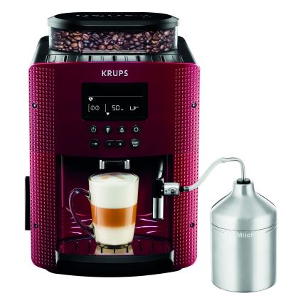 Krups - Cafetera automática con recipiente para leche ESSENTIAL 1450W/230V rojo