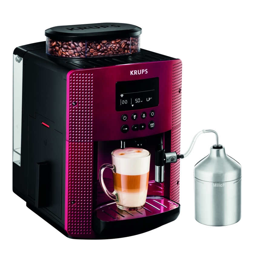 Krups - Cafetera automática con recipiente para leche ESSENTIAL 1450W/230V rojo