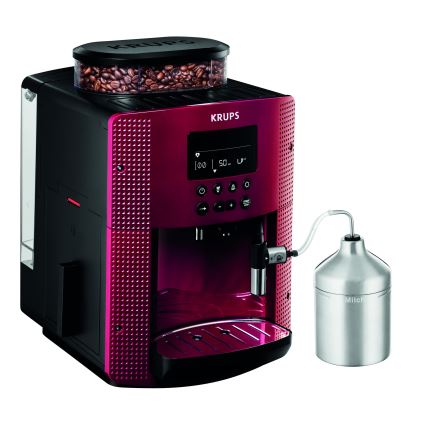 Krups - Cafetera automática con recipiente para leche ESSENTIAL 1450W/230V rojo