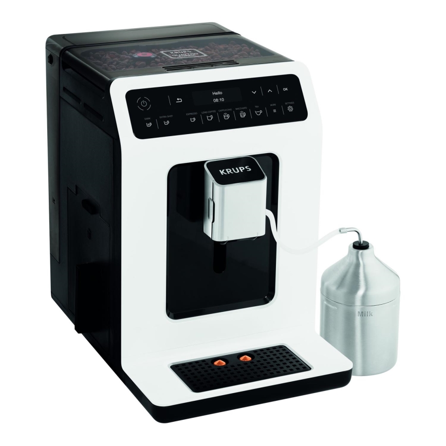 Krups - Cafetera automática con recipiente para leche EVIDENCE 1450W/230V blanco