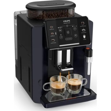 Krups - Cafetera automática con recipiente para leche SENSATION 1450W/230V negro