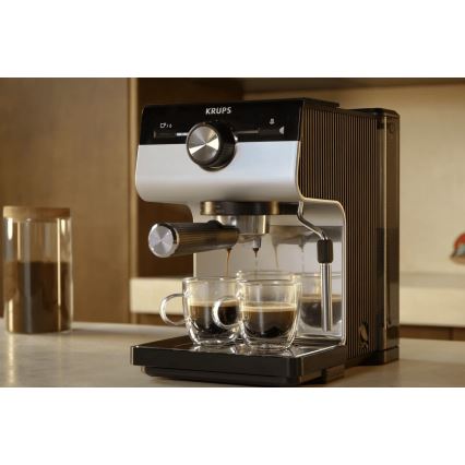 Krups - Máquina de café de palanca para dos tazas AUTHENTIC 1450W/230V gris